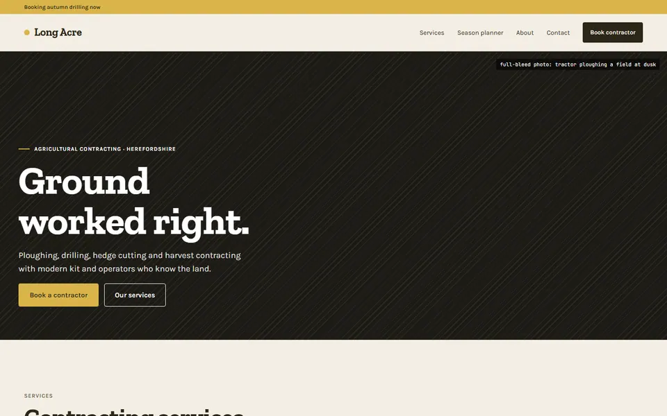 Agriculture & Rural Services website design preview