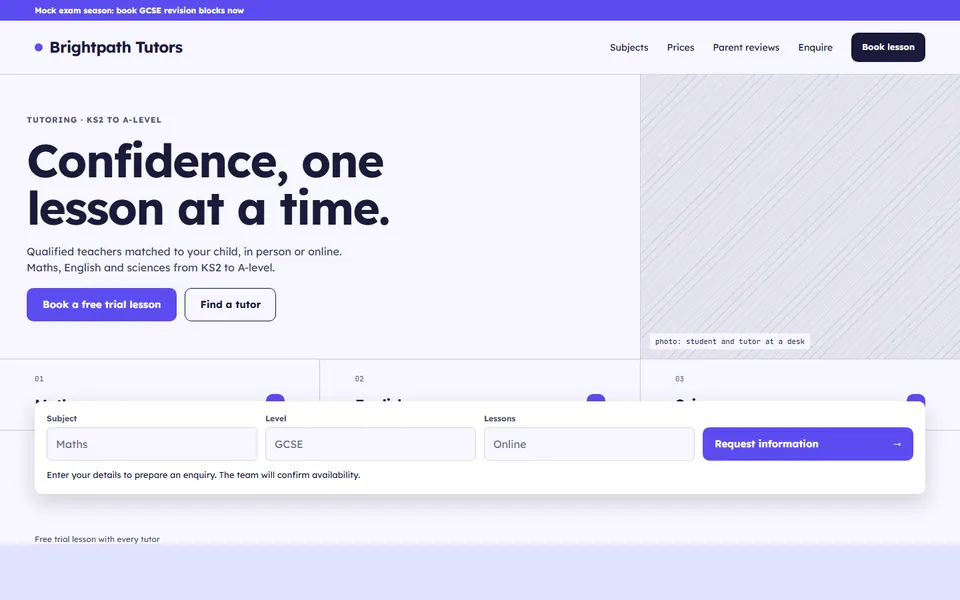 Education & Training website design preview