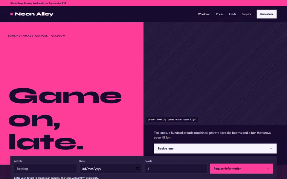 Entertainment & Leisure website design preview