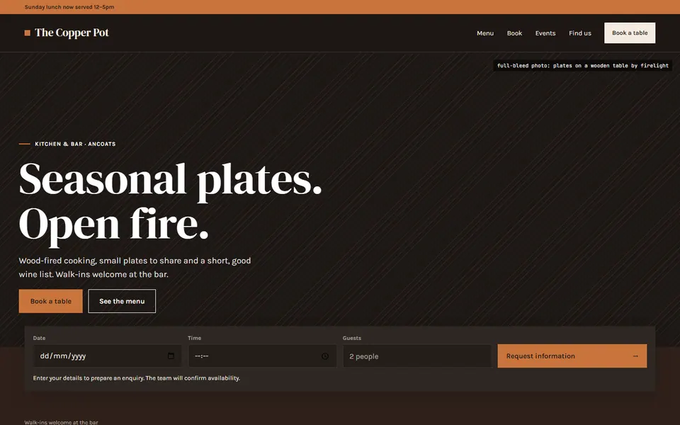 Food & Drink website design preview