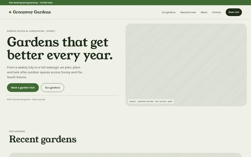 Gardening & Landscaping website design preview