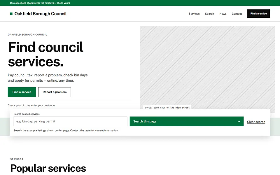 Government & Public Services website design preview