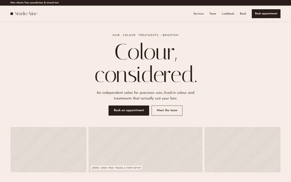 Hair & Beauty website design preview