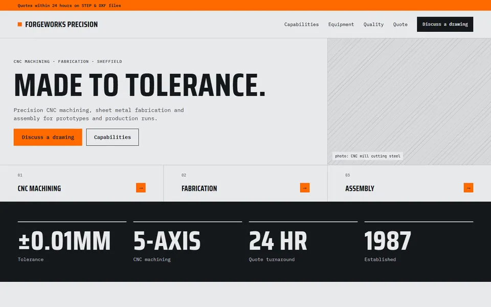 Manufacturing & Engineering website design preview