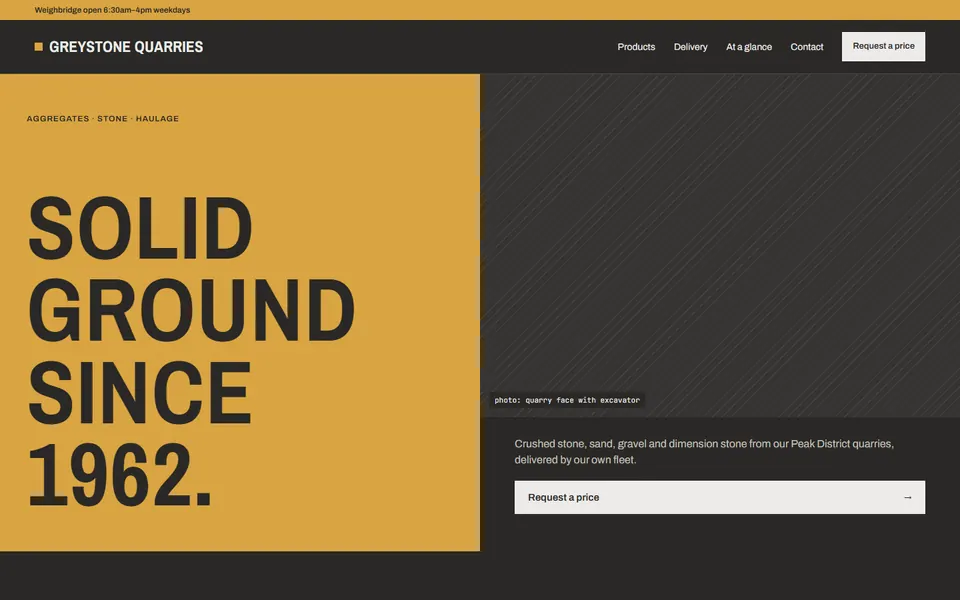 Mining & Quarrying website design preview