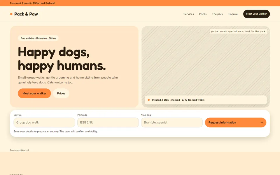Pets & Animals website design preview
