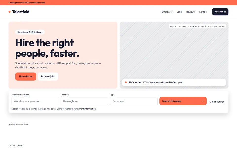 Recruitment & HR website design preview