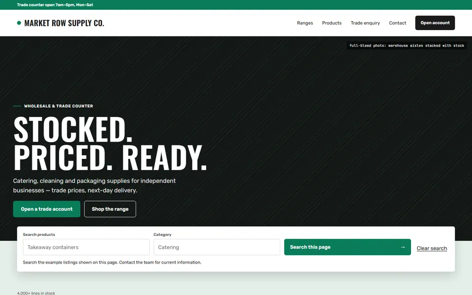Retail & Wholesale website design preview