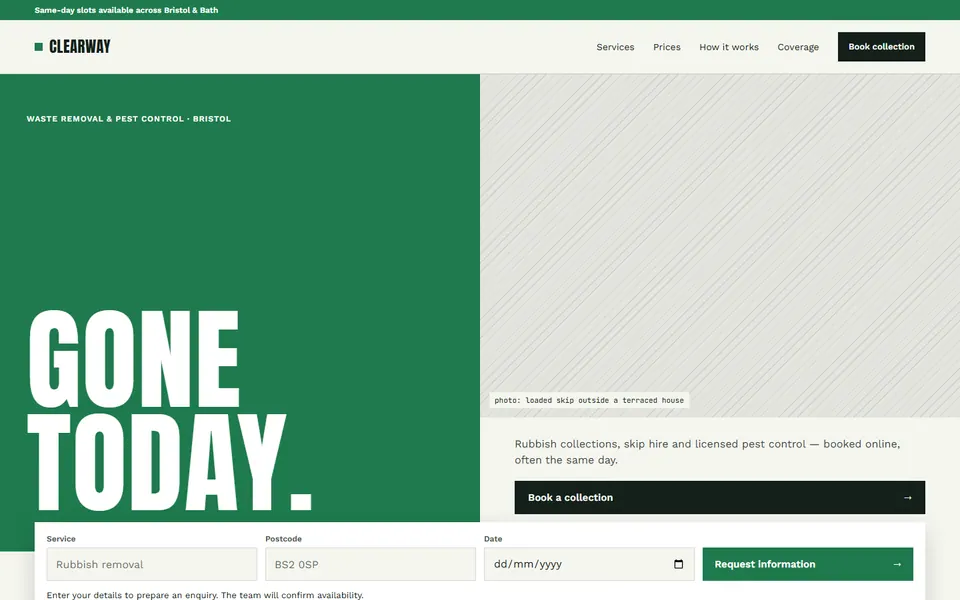 Waste & Pest Control website design preview